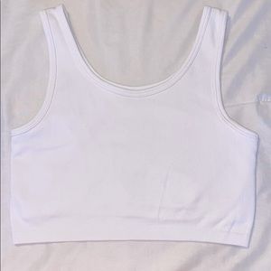 aerie ribbed white tank top